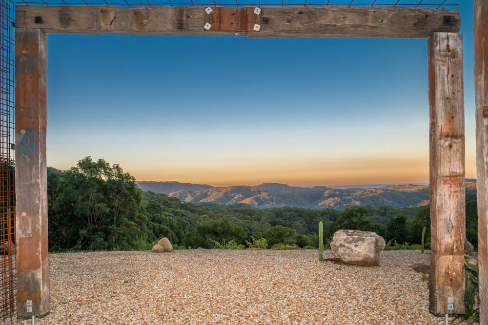 Byron Luxury Hinterland Accommodation pavilion view Byron Luxury Hinterland Accommodation views for miles